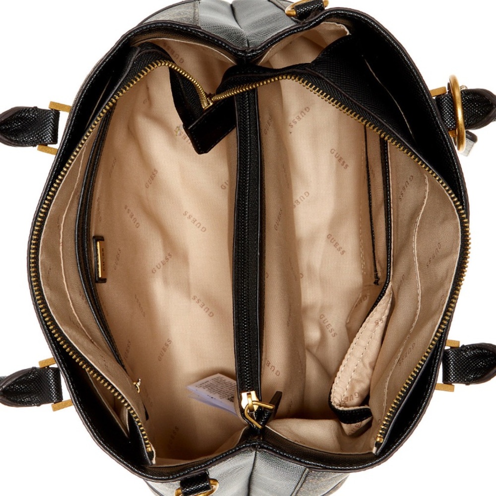 Guess Black and Gold Satchel - Picture 3 of 5